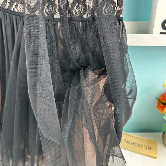 Lace tulle black pink dress size 10 by Pastourelle new no tags - Picture 7 of 12